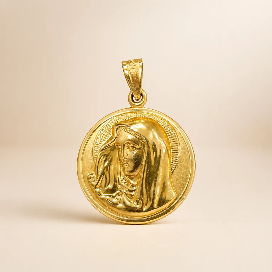 18k Gold Religious Pendant