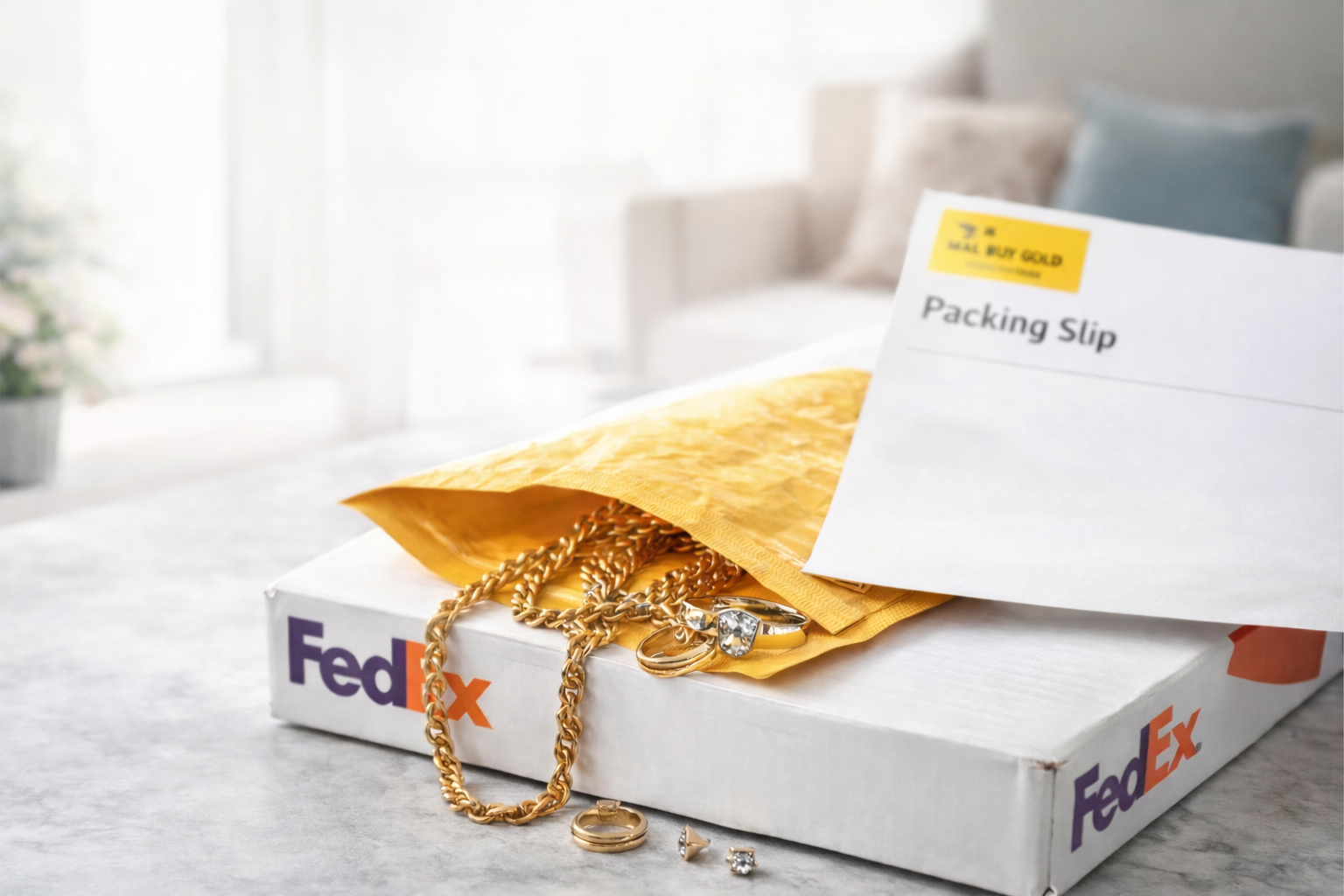 Sell gold jewelry by mail with secure insured shipping