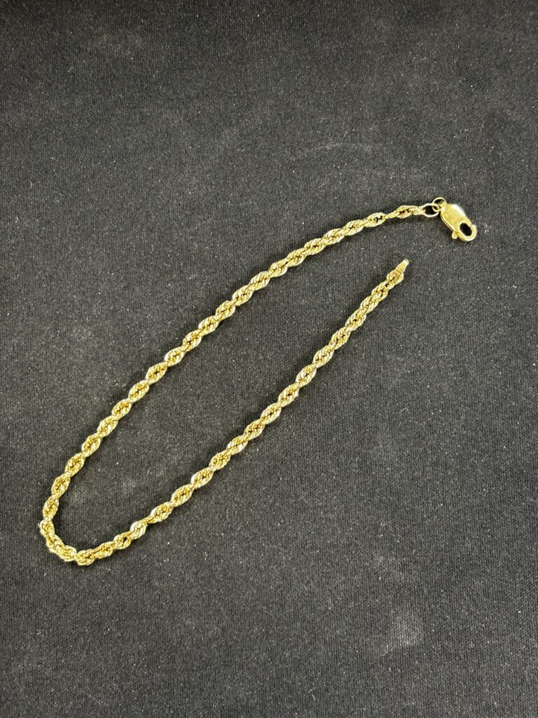 Customer gold rope bracelet mailed to MailGoldOnline.com for payout